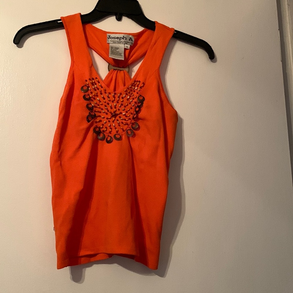 Joseph A.  orange beaded  halter top